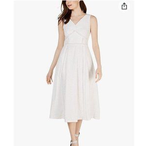 NWT | Calvin Klein Cotton Eyelet V-Neck Midi Dress | Size: 4